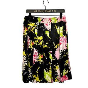 Drama Silk Black Floral Car Wash Skirt 10